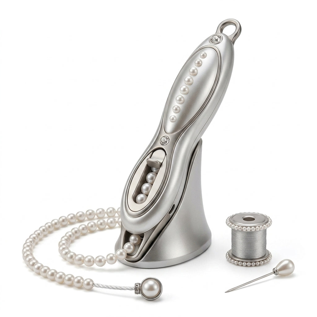 JaeYacn™ Handheld Pearl Beading Tool - Effortless Pearl Applicator & Cord Management Device for Couture Bridal Wear, Fashion Design, and Luxury DIY Crafting Embellishments