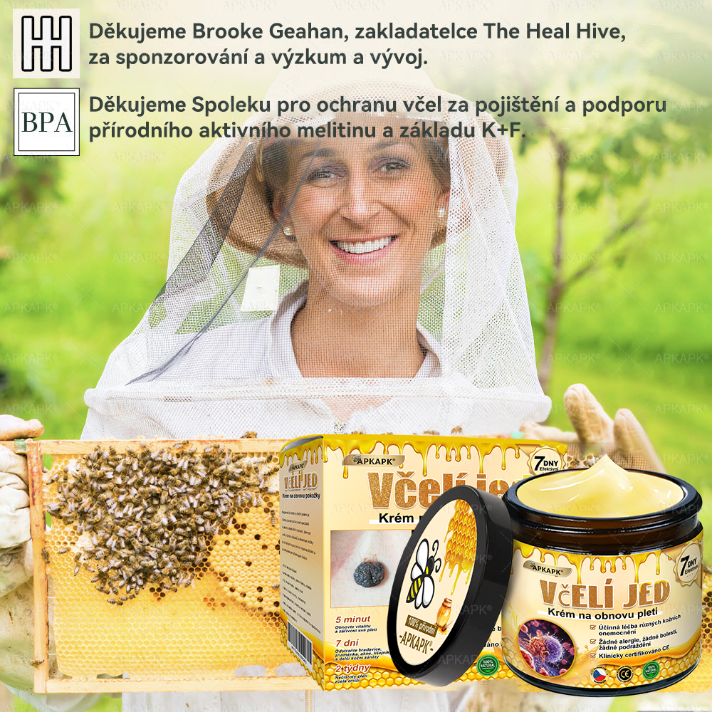 Dermatologicky a klinicky testováno👩‍⚕️APKAPK®Bee Venom Krém na obnovení pleti🐝 pomáhá při léčbě kožních problémů, jako jsou: vrásky, jizvy, pigmentové skvrny, strie, akné, psoriáza, ekzém, kožní změny, podráždění, záněty a další kožní problémy.