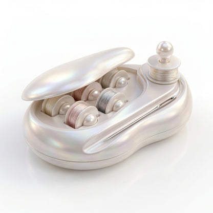 JaeYacn™ Pearlescent Magnetic Needle Case and Bobbin Holder, 2-in-1 Sewing Needle Minder & Spool Winding Station, Portable Sewing Organizer Box for Quilting, Crafting & Embroidery, Luminous Sewing Gift for Women