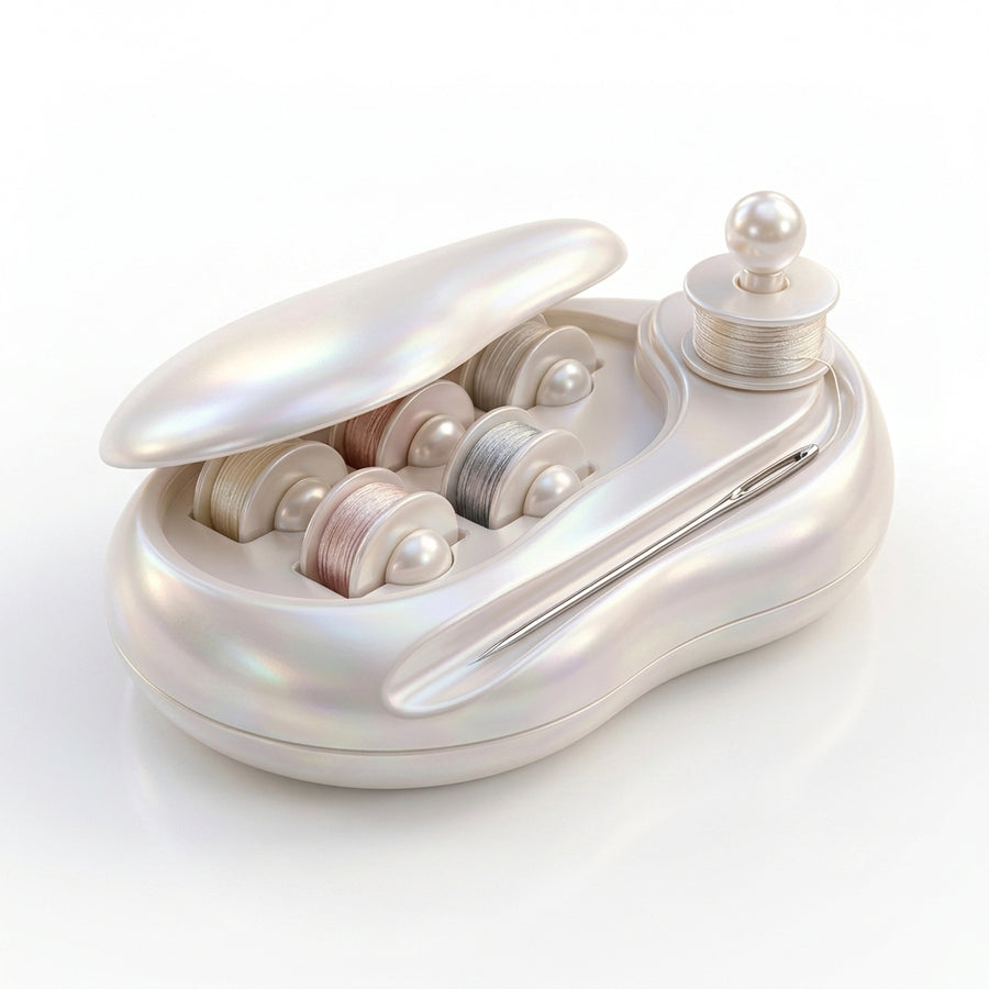 Pearlescent magnetic needle case and bobbin holder