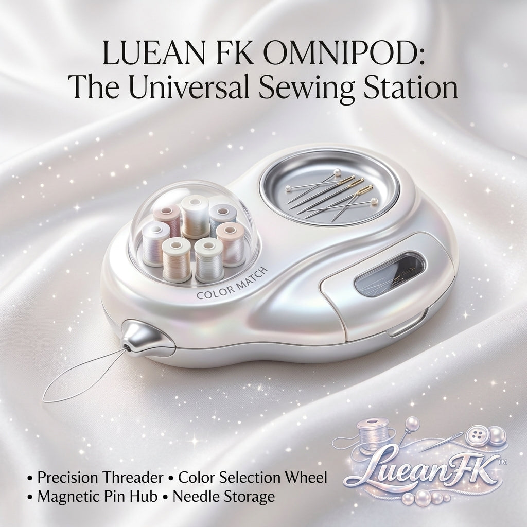 JaeYacn™ Universal Sewing Station - 4-in-1 Multi-Functional Sewing Organizer with Precision Needle Threader, Magnetic Pin Cushion, Rotating Color Match Thread Wheel, and Needle Storage Drawer for Quilting & Crafting