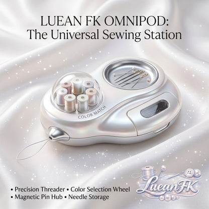 JaeYacn™ Universal Sewing Station - 4-in-1 Multi-Functional Sewing Organizer with Precision Needle Threader, Magnetic Pin Cushion, Rotating Color Match Thread Wheel, and Needle Storage Drawer for Quilting & Crafting