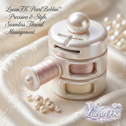 JaeYacn™ Pearl Bobbin Holder & Thread Organizer | Stackable Sewing Spool Dispenser with Built-in Cutter & Needle Dock | Elegant Mother-of-Pearl Aesthetic Sewing Notions Gift for Quilters, Embroidery & Crafting